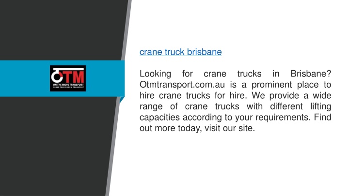 crane truck brisbane looking for crane trucks