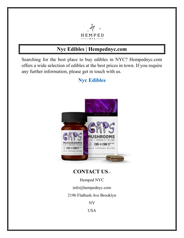 nyc edibles hempednyc com