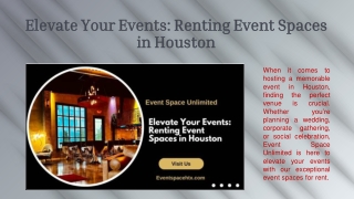 Elevate Your Events Renting Event Spaces in Houston
