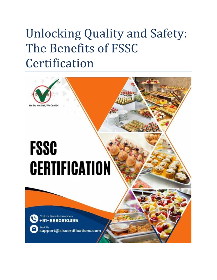 unlocking quality and safety the benefits of fssc