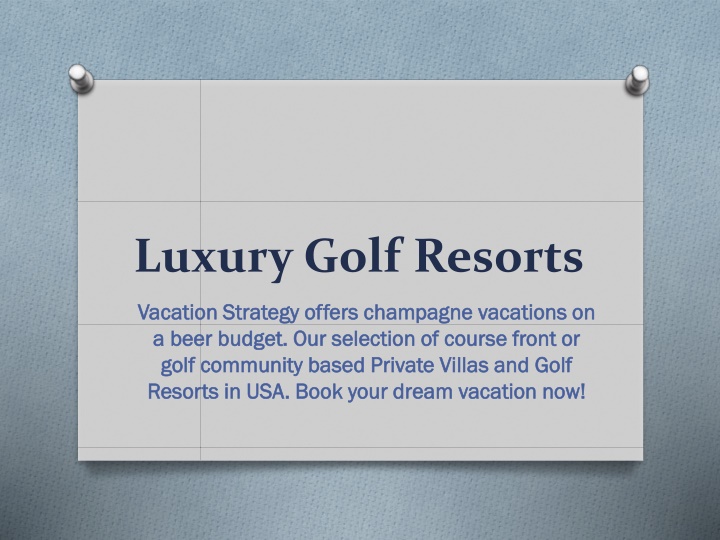 luxury golf resorts