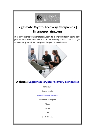 Legitimate Crypto Recovery Companies Financereclaim.com
