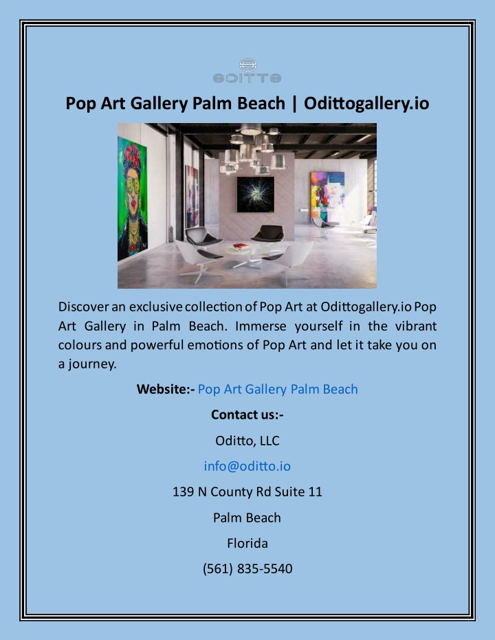 pop art gallery palm beach odittogallery io