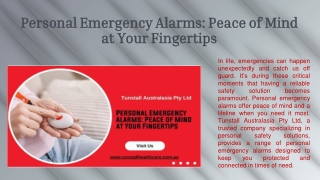 Personal Emergency Alarms Peace of Mind at Your Fingertips