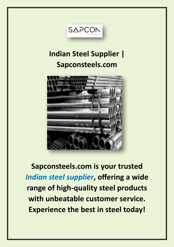 indian steel supplier sapconsteels com