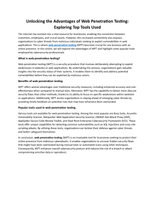 unlocking the advantages of web penetration