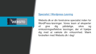Specialist i WordPress-løsninger Websito.dk