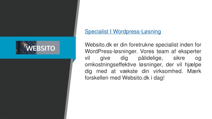 specialist i wordpress l sning websito