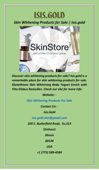 Skin Whitening Products for Sale  Isis.gold