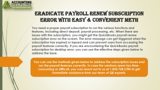 eradicate payroll renew subscription error with easy convenient meth