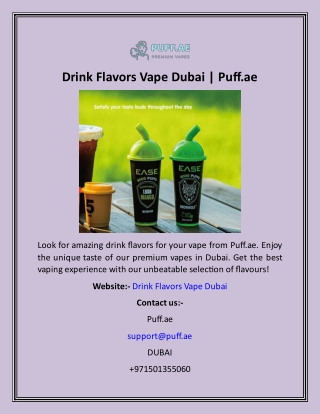 Drink Flavors Vape Dubai  Puff.ae