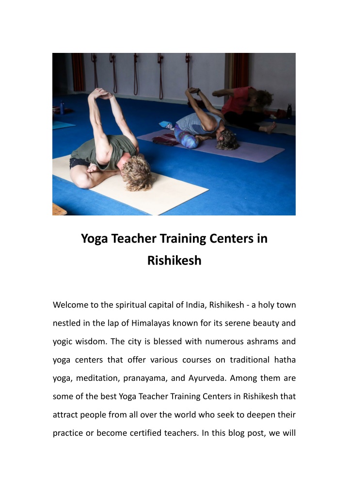 yoga teacher training centers in