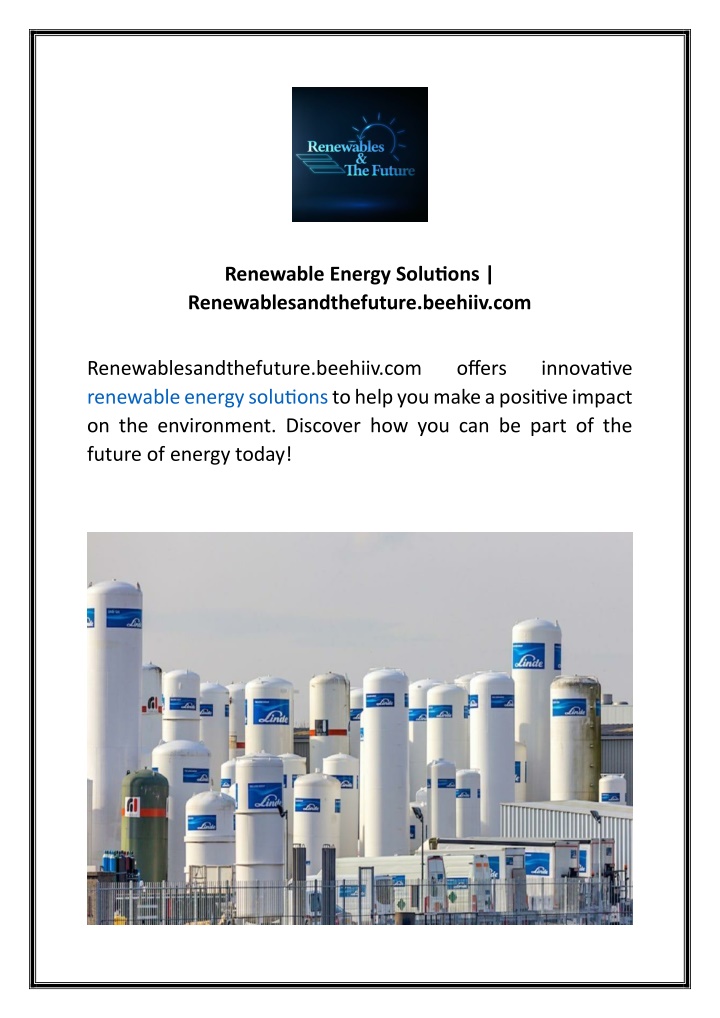 renewable energy solutions renewablesandthefuture