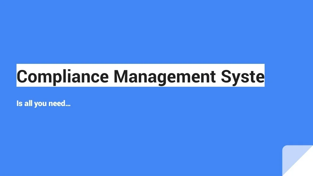 PPT - Compliance Management System PowerPoint Presentation, free ...