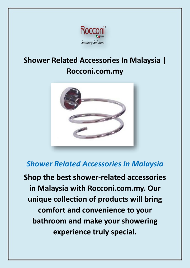 shower related accessories in malaysia rocconi