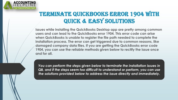 terminate quickbooks error 1904 with quick easy solutions