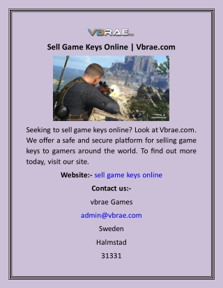 sell game keys online vbrae com