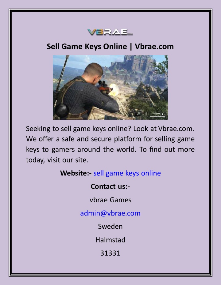 sell game keys online vbrae com