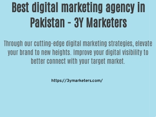 Best digital marketing agency in Pakistan - 3Y Marketers