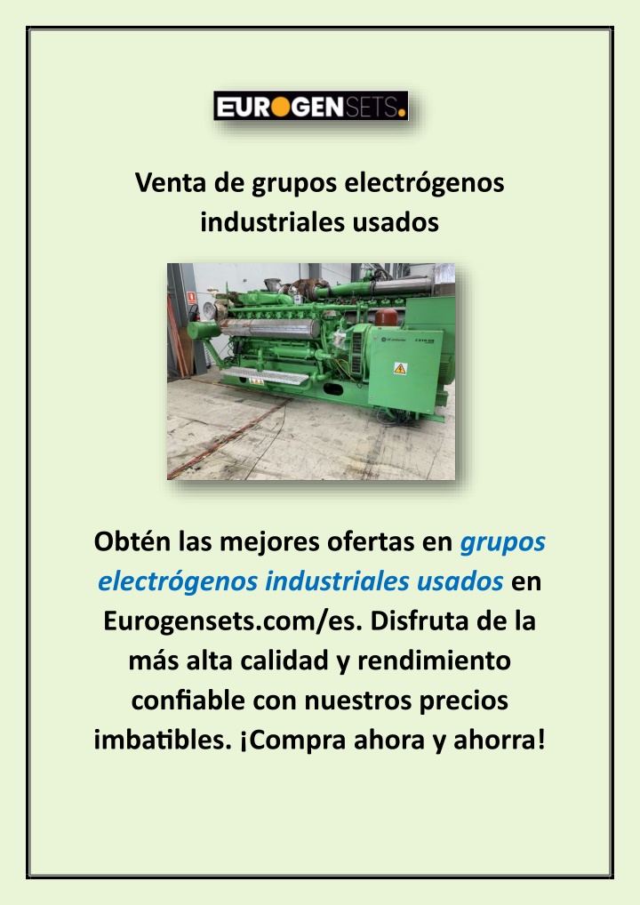 venta de grupos electr genos industriales usados