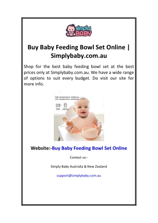 Buy Baby Feeding Bowl Set Online  Simplybaby.com.au