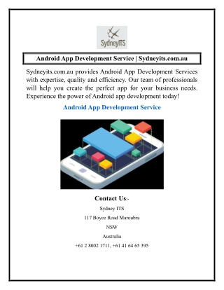 Android App Development Service  Sydneyits.com.au