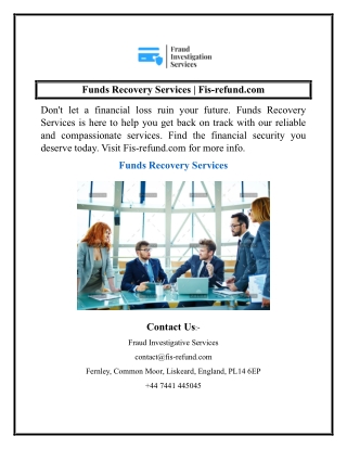 Funds Recovery Services  Fis-refund.com