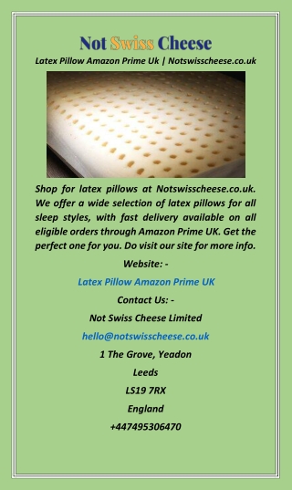 Latex Pillow Amazon Prime Uk  Notswisscheese.co.uk