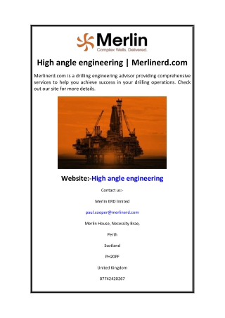 high angle engineering merlinerd com