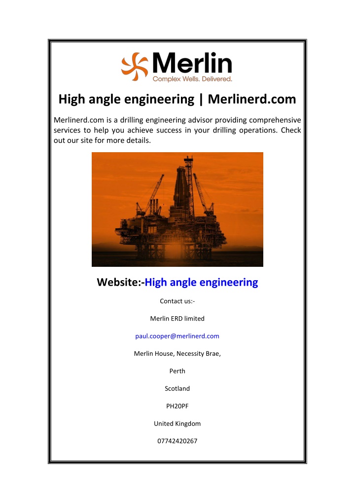 high angle engineering merlinerd com