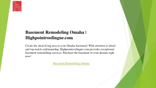 Basement Remodeling Omaha  Highpointroofingne.com