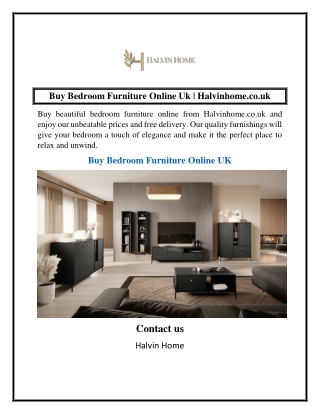 Buy Bedroom Furniture Online Uk  Halvinhome.co.uk