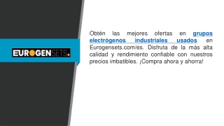 Venta de grupos electrógenos industriales usados