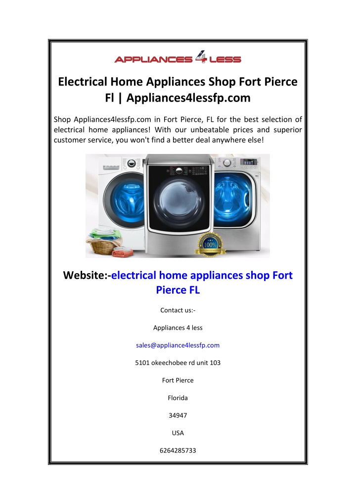 electrical home appliances shop fort pierce