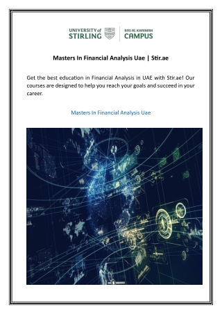 Masters In Financial Analysis Uae Stir.ae  2