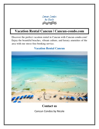 Vacation Rental Cancun  Cancun-condo.com