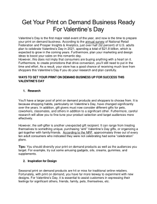 Get Your Print on Demand Business Ready For Valentine's Day