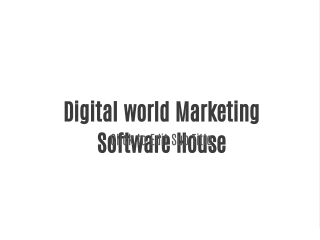 Digital world Marketing Software House