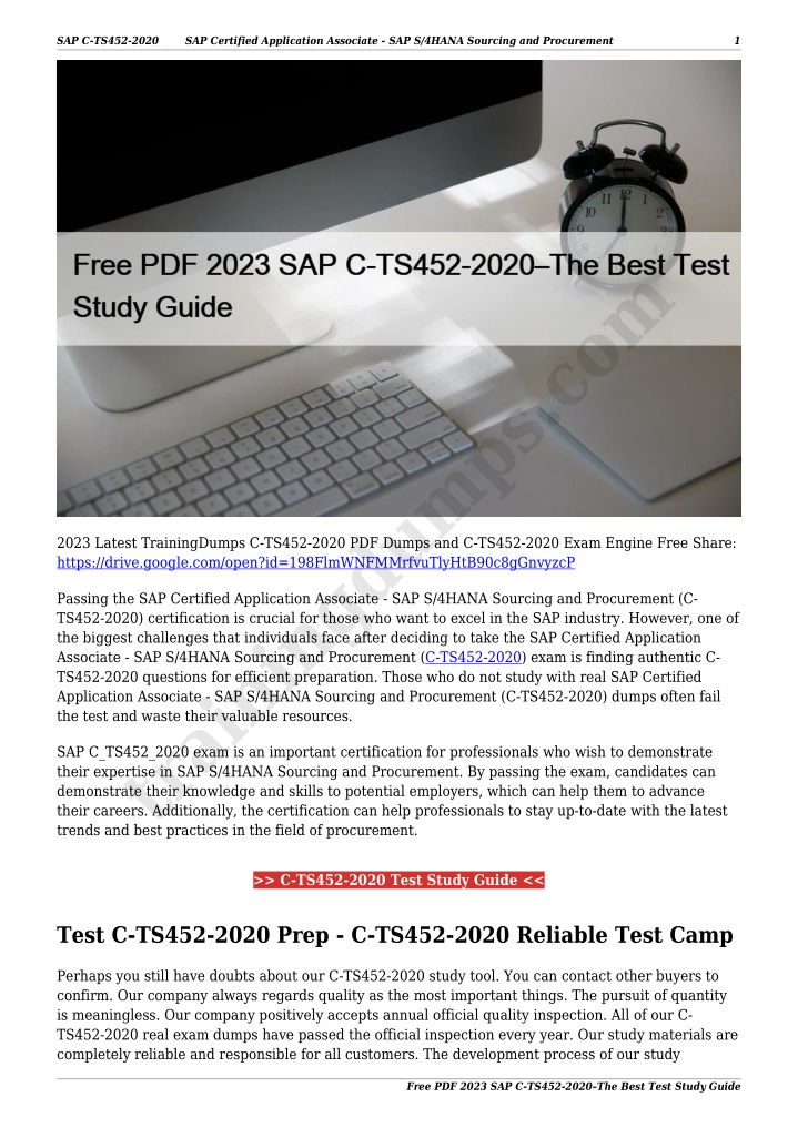 sap c ts452 2020