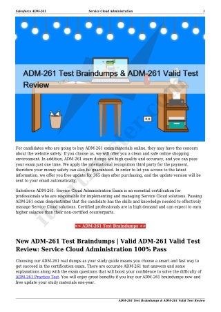 ADM-261 Test Braindumps & ADM-261 Valid Test Review