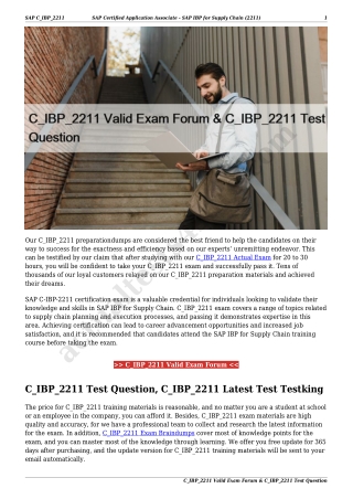 C_IBP_2211 Valid Exam Forum & C_IBP_2211 Test Question