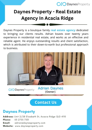 Daynes Property - Real Estate Agency In Acacia Ridge