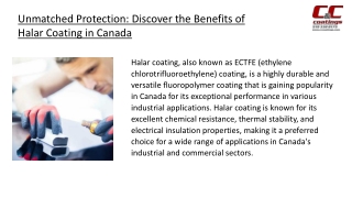 Unmatched Protection Discover the Benefits of Halar Coating in Canada
