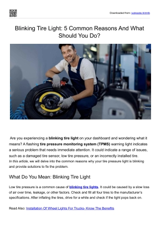 Blinking Tire Light