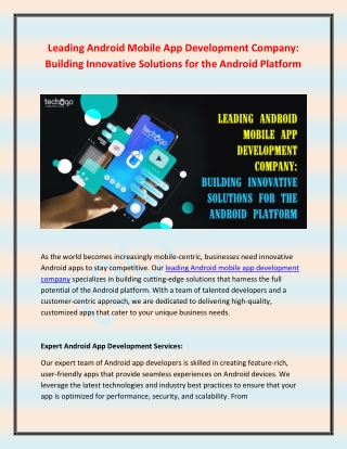 leading android mobile app development company