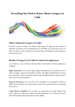 Everything You Need to Know About Category 6a Cable | DINTEK