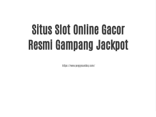 Situs Slot Online Gacor Resmi