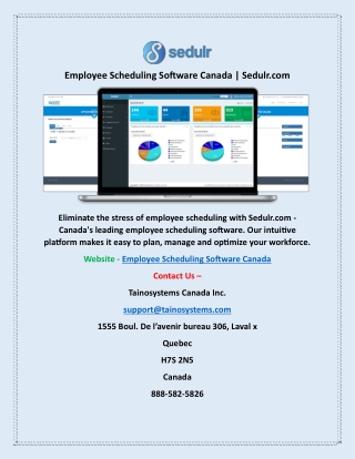 Employee Scheduling Software Canada | Sedulr.com