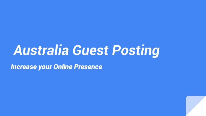 australia guest posting