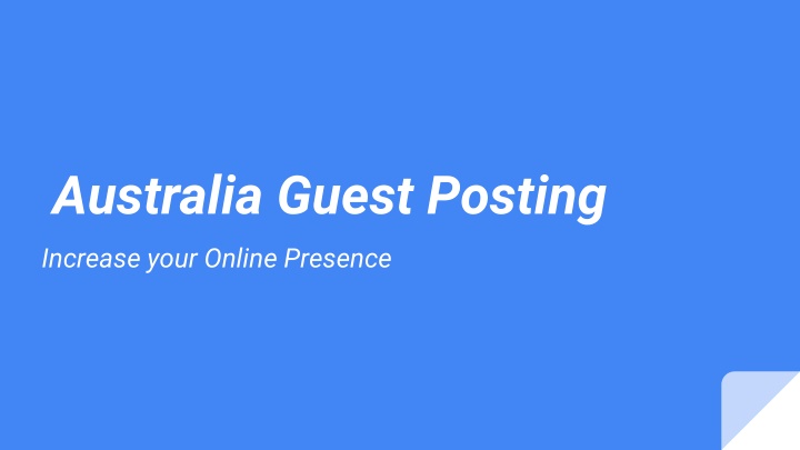 australia guest posting